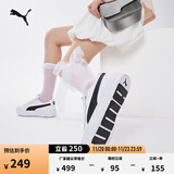 彪马（PUMA）【小白鞋】增高厚底网球风板鞋女复古休闲鞋 SKYE 374764 白-黑色-02 38