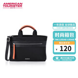 美旅箱包时尚轻商务通勤电脑包女生手提包单肩斜挎包QV5 黑色
