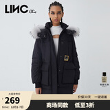 金羽杰冬季新潮羽绒派克服女中长款大毛领连帽拼接羽绒服女士Y21606161