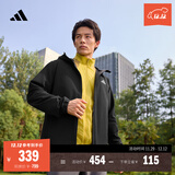 adidas拒水防风休闲连帽夹克外套男女秋季新款阿迪达斯官方轻运动 黑色   XL