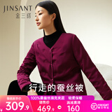 金三塔秋冬保暖内衣女【100%桑蚕丝填充】可外穿棉袄女士棉衣 暗紫色 2XL