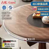 古私（Gusi）圆桌布桌面垫圆形餐桌茶几会议桌垫防水防油防烫软玻璃垫子 0.8米