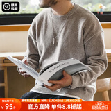 马登工装雪尼尔圆领毛衣保暖亲肤打底针织衫男秋季休闲慵懒上衣 石灰色 【男士毛衣冬季/高级感/线衣】 L （140-155斤）