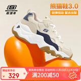 斯凯奇（Skechers）女鞋复古经典老爹鞋柔软三代熊猫鞋增高厚底休闲鞋 TNV褐海 37