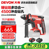 大有（Devon）20V工业级无刷充电锂电电锤5401打混凝土电镐开凿4.0Ah单电快充