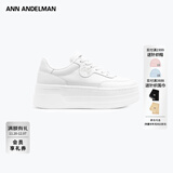 ANN ANDELMAN【鞠婧祎同款】Arcade Blanc厚底小白鞋皮质增高鞋 白色 （跟高5~6cm） 37