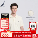 诺帝卡（NAUTICA）男装夏季棉氨混纺休闲亲肤透气短袖POLO衫男KE3100 米白1BN（231） 2XL