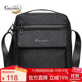 鳄鱼恤男士单肩男包包潮流休闲竖款斜挎百搭帆布包男礼物B2352送男友