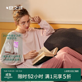 安之伴睡衣女纯棉素色可外穿女士睡衣宽松版舒适休闲套头家居服套装 豆沙（女） M