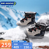 江博士学步鞋运动鞋冬季男女童加绒保暖雪地靴B14244W028黑/米/蓝24