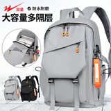 双星（doublestar）双肩包男士背包大容量初高中大学生书包商务旅行包15.6英寸电脑包 灰色【75%的选择】