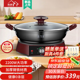 惠当家（Hui Dang Jia）铸铁电煎锅电饼铛无涂层多功能家庭用水煎包锅电热锅烙饼专用平底锅炒菜锅电烤锅煎饼机多用途锅