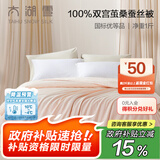 太湖雪蚕丝被冬双宫茧桑蚕长丝子母被芯60支全棉A类抗菌被子结婚馨柔 空调被【桑蚕长丝填充1斤】 150*215cm