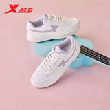 特步情侣男女板鞋小白鞋空军一号冬季革面保暖运动板鞋休闲鞋