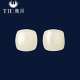 唐后（TH）和田玉轻奢气质银耳钉女纯银耳环玉石新中式国风礼物糖玉点点新年 【天然和田玉】糖玉点点纯银耳钉