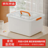 京东京造 医药箱 家用多功能药品收纳盒便捷大容量带提手大号 1只装