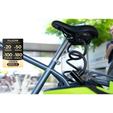 迪卡侬山地自行车锁防盗锁密码锁钢缆锁自行车配件OVBK 黑色钥匙款