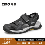 零度Zero凉鞋男2025秋冬户外休闲沙滩鞋舒适魔术贴可调节男士包头拖鞋 黑色 【魔术贴】 42