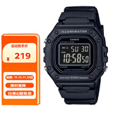 卡西欧（CASIO）手表男复古小方块运动防水学生男女f91w系列手表W-218H-1B