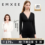 嫚熙（EMXEE）超皮孕妇秋衣秋裤套装秋冬哺乳月子服保暖内衣 黑色【中暖-莫代尔】 M