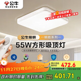 公牛（BULL）吸顶灯明皓全光谱客厅灯MX-B055E-CS无极调光55W Ra97显指 送安装