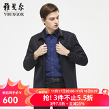 雅戈尔（YOUNGOR）单夹克男翻领单茄克时尚商务休闲男士上衣外套 VJJK429964FQA藏青色 XL 180/100A