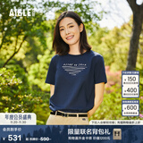AIGLE艾高轻奢短袖T恤春夏经典款DFT户外速干透汽上衣抗菌女 帝国深蓝 AT491 L(170/92A)