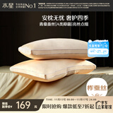 水星家纺蚕丝枕头青桑有机蚕丝A类55%莱赛尔面料护颈椎枕头芯一对48*74cm 