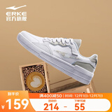 鸿星尔克运动板鞋男秋冬季新款防滑减震轻便软底休闲运动鞋滑板鞋焦糖拿铁 正白/一度灰 40