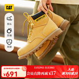 CAT卡特经典大黄靴马丁靴男士牛皮钢头防撞固特异耐磨高帮鞋P89162 黄色 39