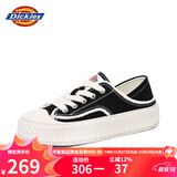 Dickies女士帆布鞋潮流休闲鞋子布鞋低帮百搭女士平底鞋 黑色 35 