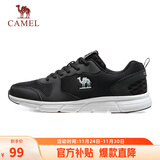 骆驼（CAMEL）网面透气跑步男鞋轻量健步运动鞋子 CSS221L0033 黑色 39
