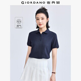 佐丹奴polo衫女夏季翻领上衣珠地布修身短袖POLO衫女05311399