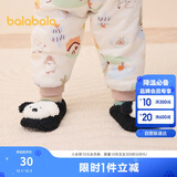 巴拉巴拉地板袜防滑点胶冬季加厚加绒婴幼儿保暖袜子学步不滑208424172204