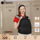 LeSportsac乐播诗简约纯色包包女包双肩包书包送女生礼物 黑色【实物偏紫色】