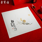 荣宝斋【全网低价】荣宝斋 宣纸卡纸 文房四宝 国画扇面工笔画书法画装框用软卡方 生宣-外麻（38*38cm）