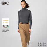优衣库女装HEATTECH EXTRA WARM 混纺高领T恤/长袖 9%羊绒 478954 478954/07青灰色 XS