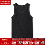 马登工装美式棉背心男健身运动老头汗衫无袖t恤跨栏重磅螺纹坎肩打底 黑色 【拍2件减5元/男士背心】 XL （修身版型，可拍大一码）