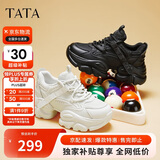 他她TATA泡泡奶油25秋新款老爹鞋女鞋运动鞋 黑色（单里） 38