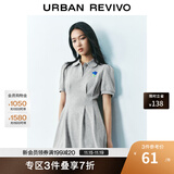 UR2025春季新款女装立体花朵收腰Polo领短袖连衣裙UYY750054 花灰 S