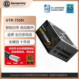 Apexgaming ATX3.0 PCI-E5.0 GTR-750M 750W 黑色 全模 金牌 全日系电容 智能启停 支持4070