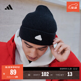 adidas简约时尚保暖运动针织帽子冷帽男女阿迪达斯官方   黑色   OSFW