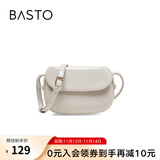 百思图商场同款时尚百搭潮流复古迷你马鞍包单肩斜挎包女X2782DX2 米白 F