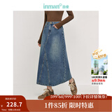 茵曼（INMAN）时尚绣花立领衬衫洋气宽松休闲长袖衬衣 牛仔蓝半身裙-18438189 M （裤子 27码）