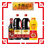 李锦记 约4.8kg 家庭常用四件套 锦珍生抽+香醋+味蚝鲜蚝油 调味酱油