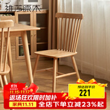 维莎实木餐椅现代简约温莎椅家用书桌休闲椅靠背椅北欧卧室化妆椅 原木色餐椅(450*500*860mm)