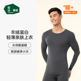 松山棉店保暖内衣羊绒蛋白轻薄秋冬季打底衣男士7A抑菌上衣