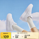 特步情侣男女板鞋小白鞋空军一号冬季革面保暖运动板鞋休闲鞋