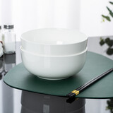 陶相惠骨瓷面碗汤碗釉下彩7英寸家用大容量吃泡面微波炉纯白陶瓷碗2只装