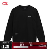 李宁圆领套头卫衣男女同款25秋冬季加绒保暖无帽潮流运动上衣AWDVC65